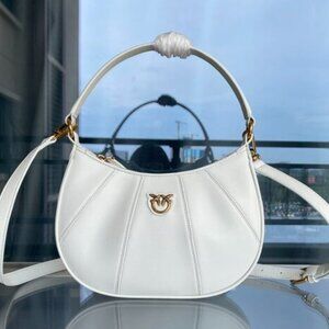 Pinko Swallow Bag Cowhide Half Moon Shoulder Crossbody